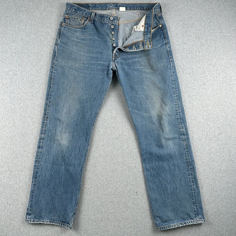 Vintage Levi's Jeans Mens 38x34 Blue‎ 501 Button Fly Straight Leg Denim Pants